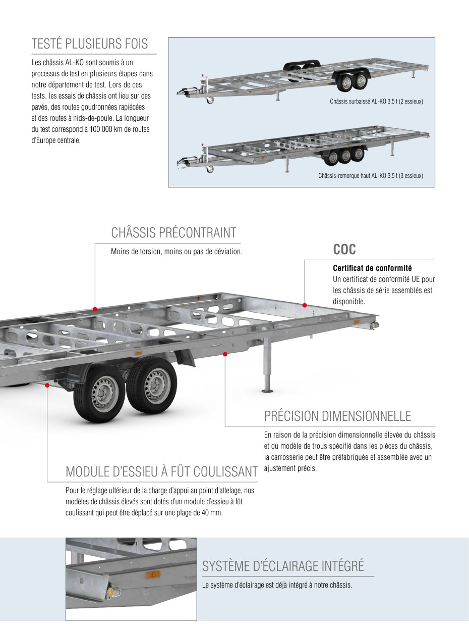 Chassis Tiny House ALKO 6M Châssis Haut Malbert Remorques et Pieces